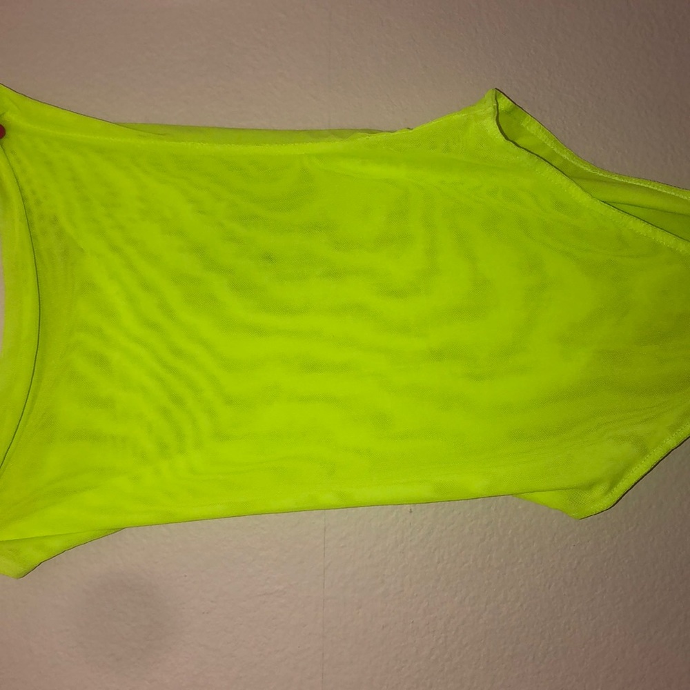 Hot lime green mesh bodysuit